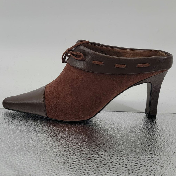Bellini Thora Brown Leather Heeled Mules 7.5 New - Picture 8 of 11